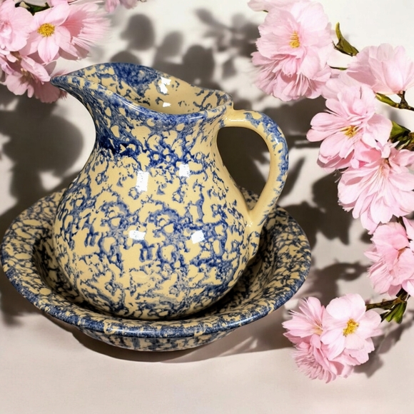 Rare Robinson Ransbottom Pitcher (Ewer) & Basin..  EXCELLENT CONDITION for age. - Picture 5 of 17